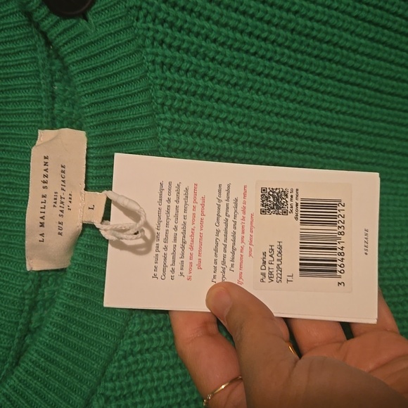 Sezane Darius Organic Cotton and Wool  Long-Sleeved Jumper - Picture 7 of 10